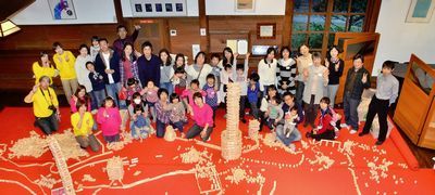 宮城県仙台市保育園幼稚園老人施設で人気レクレーション遊びの積み木ワーク